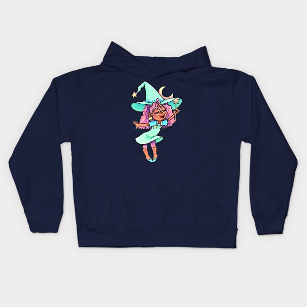 Pastel Witch Kids Hoodie by LittleGreenHat